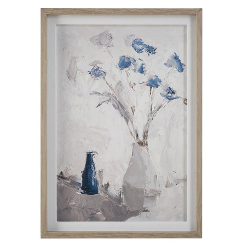 Blue Flowers In Vase Framed Print-40.75 Inches Tall And 28.75 Inches Wide Uttermost 32287