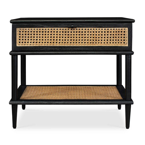 Uttermost Coast Black Rattan Side Table