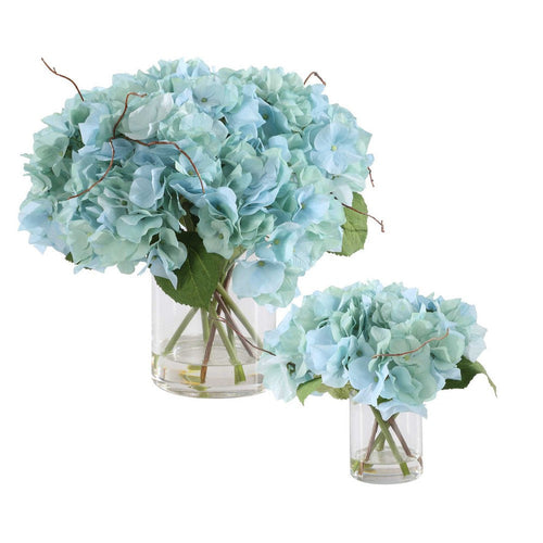 Uttermost Tranquil Blooms In Glass Vases Set/2