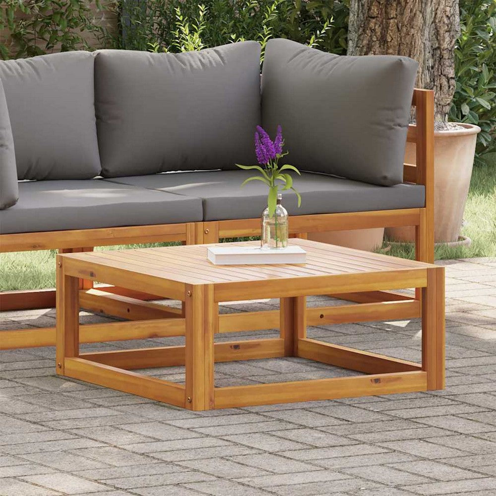 vidaXL Coffee Table 26.7"x26.7"x11.4" Solid Acacia Wood
