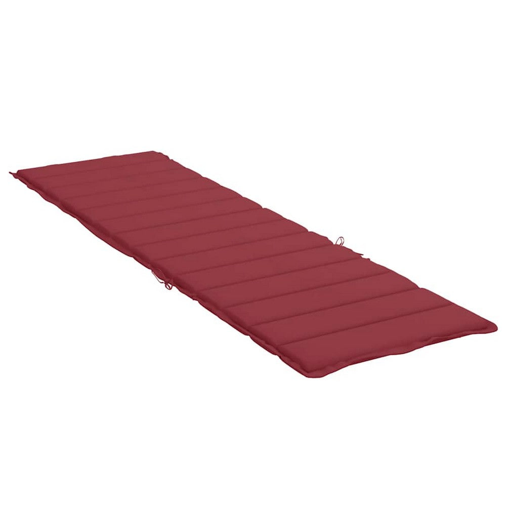 Sally Outdoor Sun-Lounger Cushion | Non-Slip Design | Red Oxford Fabric