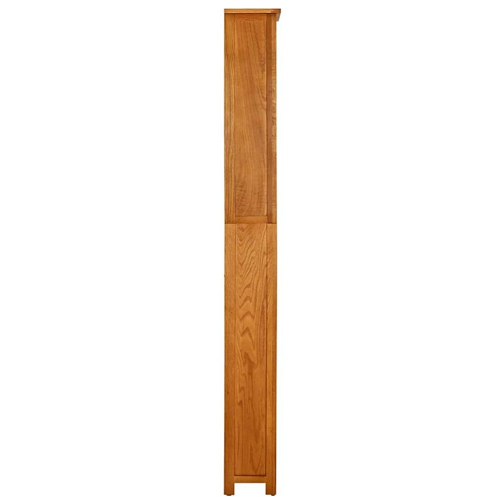 vidaXL 7-Tier Bookcase 23.6"x8.7"x78.7" Solid Oak Wood
