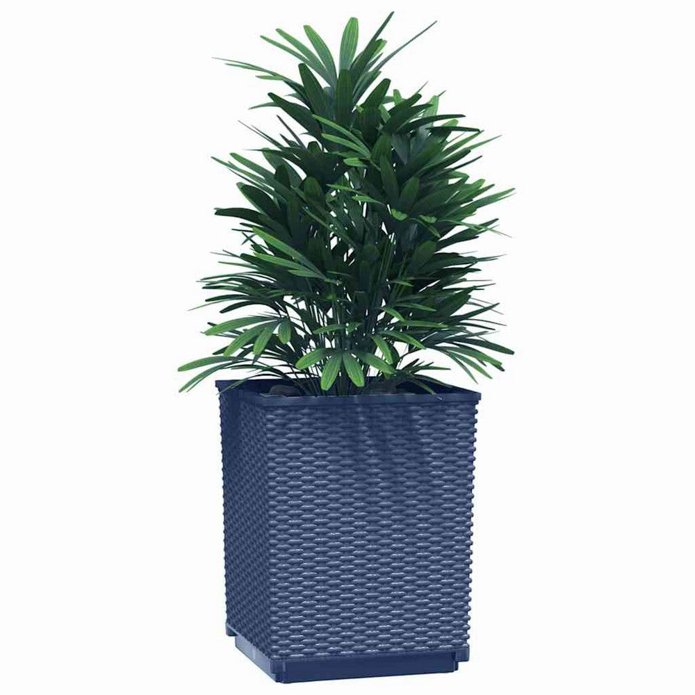 vidaXL Planters 4 pcs Blue Gray 11.8"x11.8"x14.6" Polypropylene
