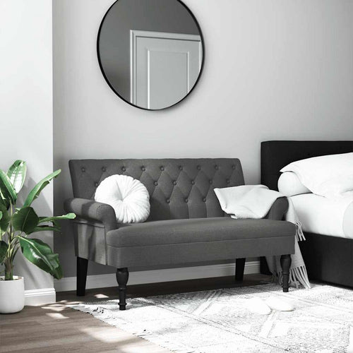 vidaXL Bench with Backrest Dark Grey 47.2x24.4x29.7" Fabric