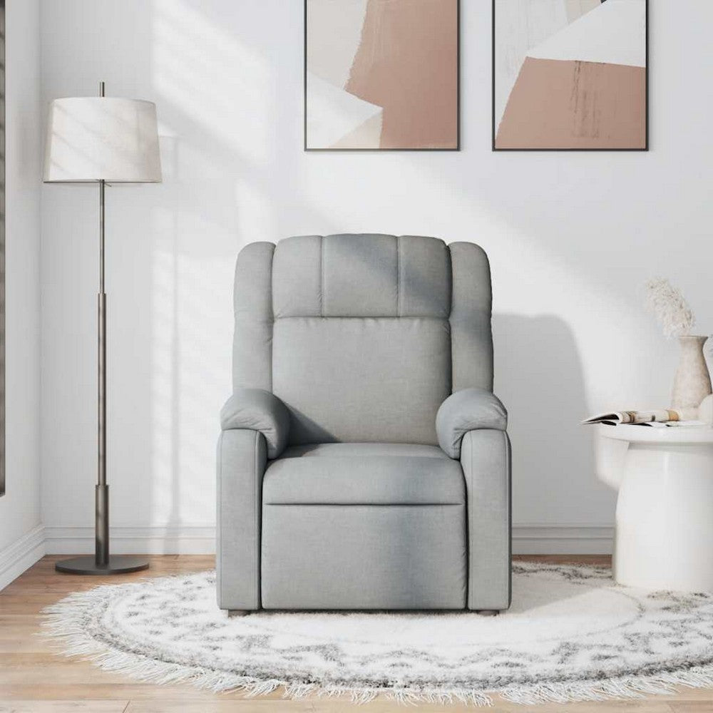 vidaXL Recliner Chair Light Gray Fabric