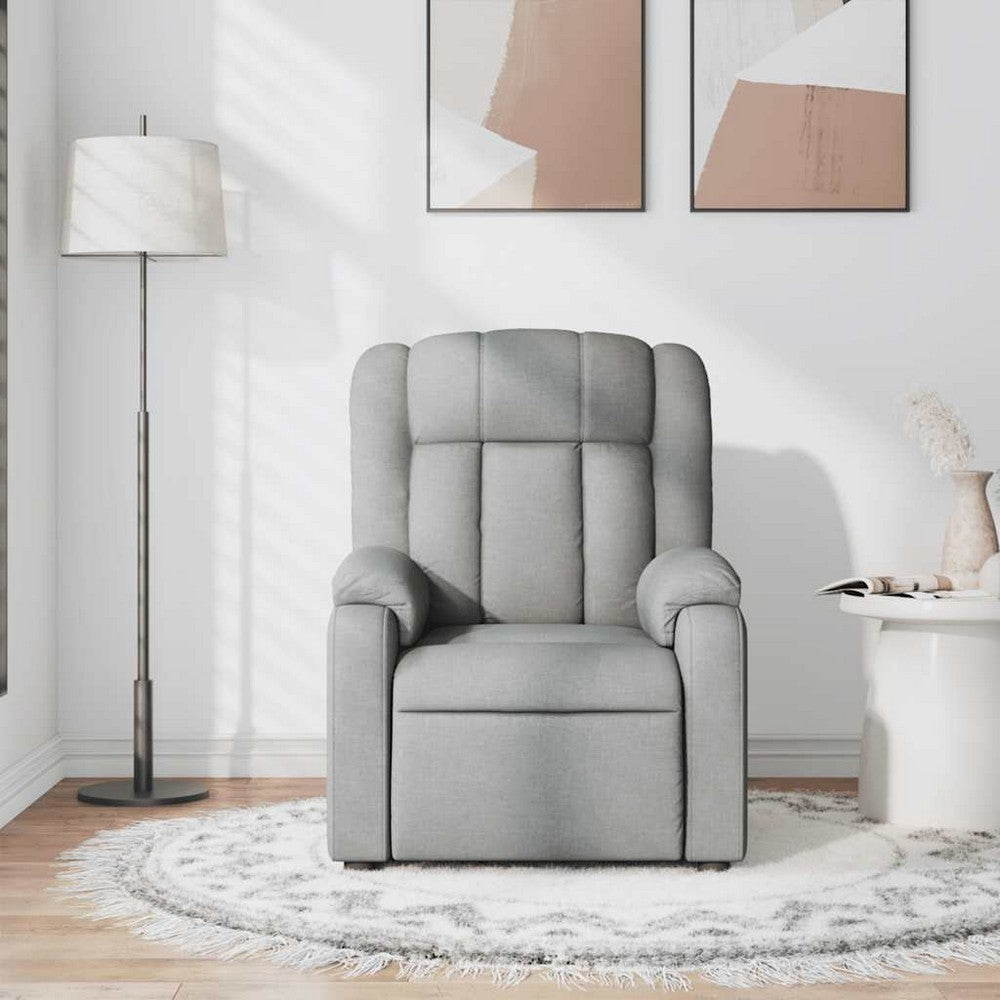 vidaXL Massage Recliner Chair Light Gray Fabric