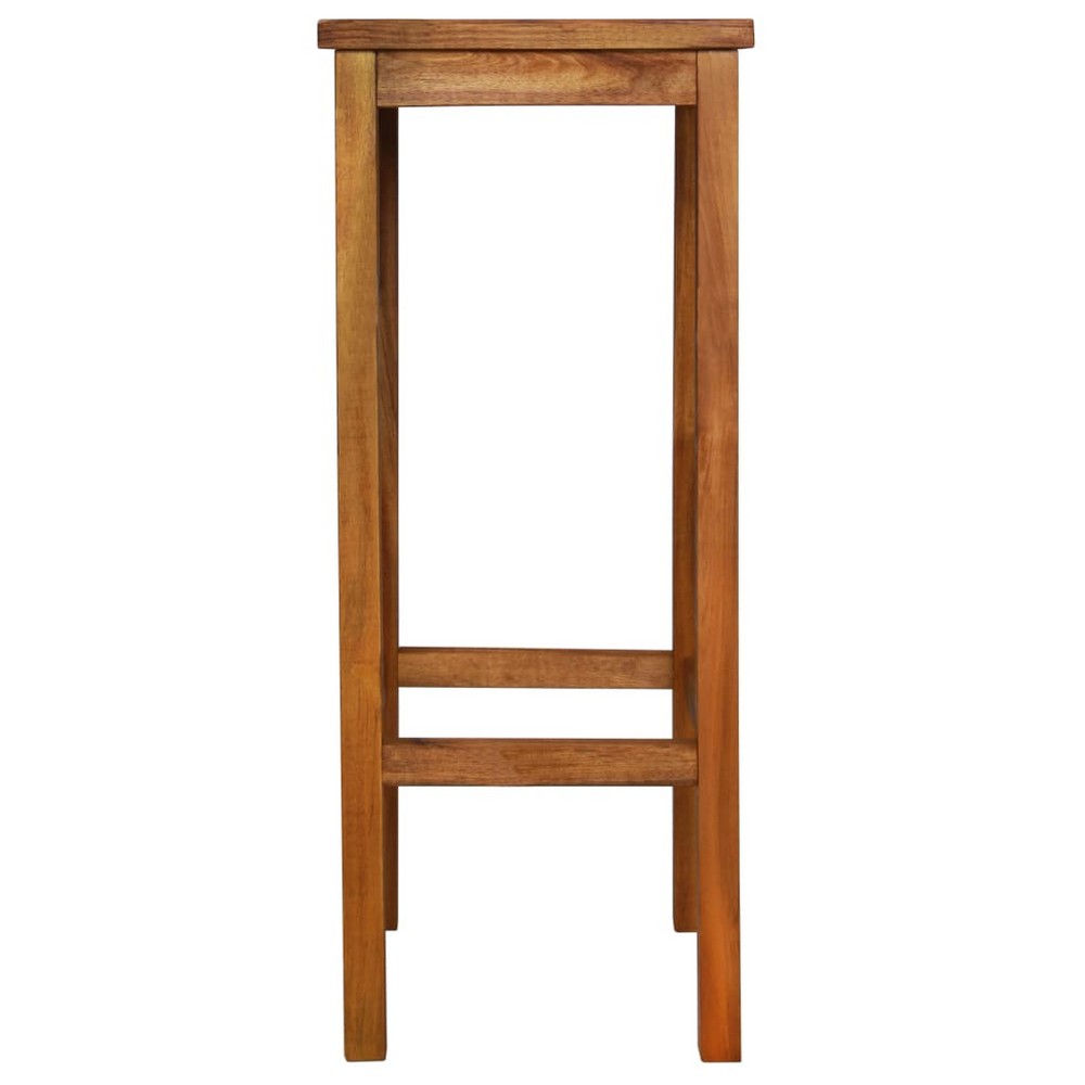 Raha Rustic-Style Outdoor Barstool Set of 2 | Brown Solid Acacia Wood