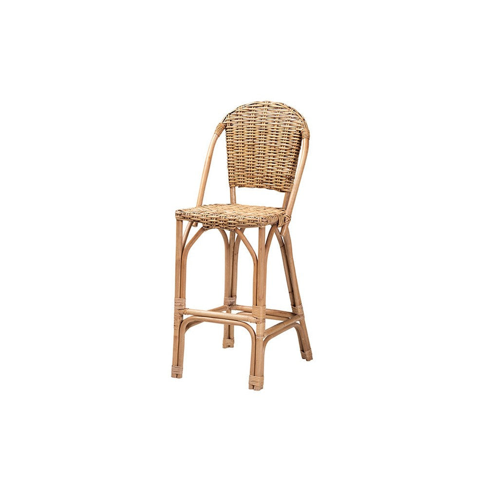 bali & pari Neola Modern Bohemian Natural Rattan Bar Stool WHI-12736-Rattan-BS