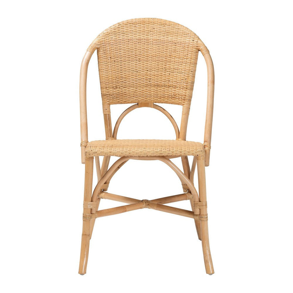 bali & pari Jaylyn Bohemian Natural Rattan Dining Chair WHI-13688-Rattan-DC