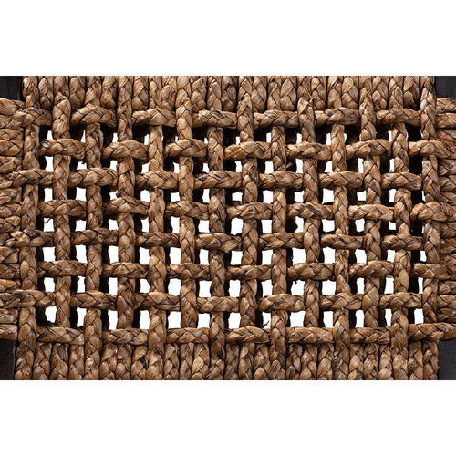 bali & pari Alise Modern Bohemian Dark Brown Mahogany Wood and Seagrass Counter Stool