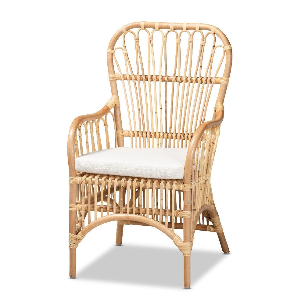 bali & pari Aya Modern and Contemporary Natural Finished Rattan Armchair WHI-Aya-Natural-CC