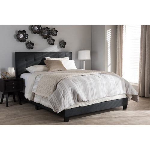 Baxton Studio Brookfield Modern and Contemporary Charcoal Grey Fabric Full Size Bed