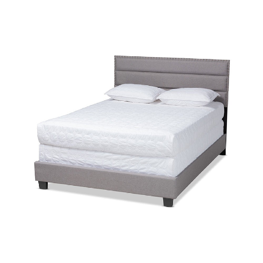 Baxton Studio Ansa Modern and Contemporary Grey Fabric Upholstered Queen Size Bed