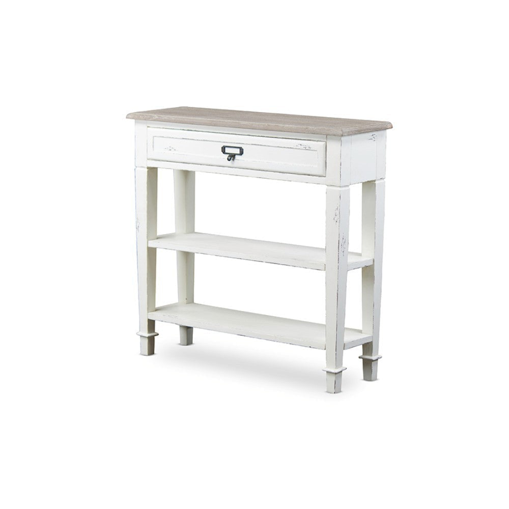 Baxton Studio Dauphine Traditional French Accent Console Table-1 Drawer WHI-CHR10VM-M-B-C
