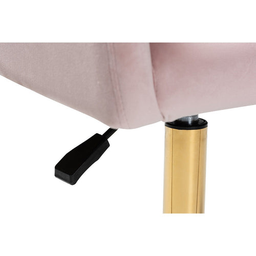 Baxton Studio Ravenna Contemporary Glam and Luxe Blush Pink Velvet Fabric and Gold Metal Swivel Office Chair