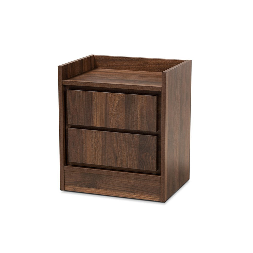 Baxton Studio Hale Modern and Contemporary Walnut Brown Finished Wood 1-Door Nightstand