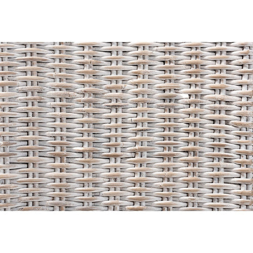 bali & pari Trianna Rustic Transitional Whitewashed Rattan and Natural Brown Finished Wood Dining Chair