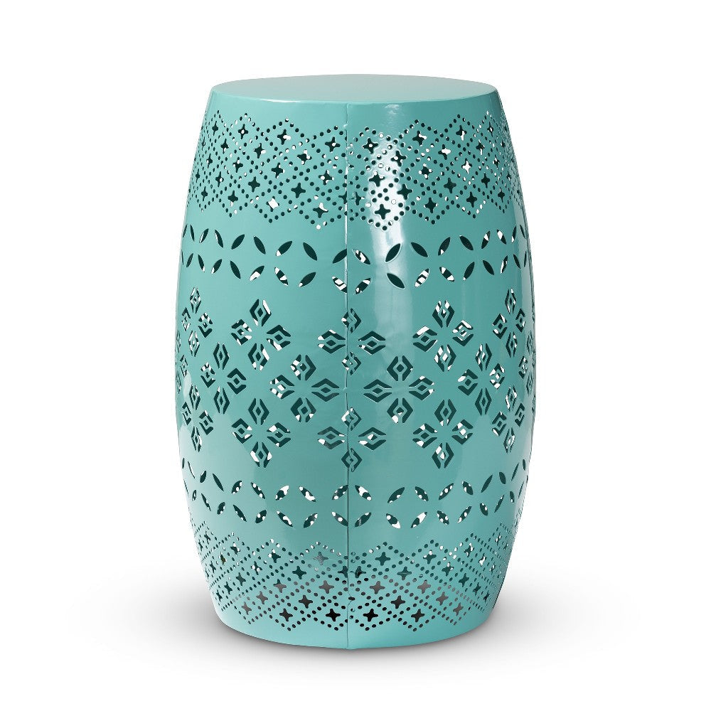 Baxton Studio Lavinia Modern and Contemporary Teal Finished Metal Outdoor Side Table WHI-H01-97939E-Teal-Metal-Side-Table