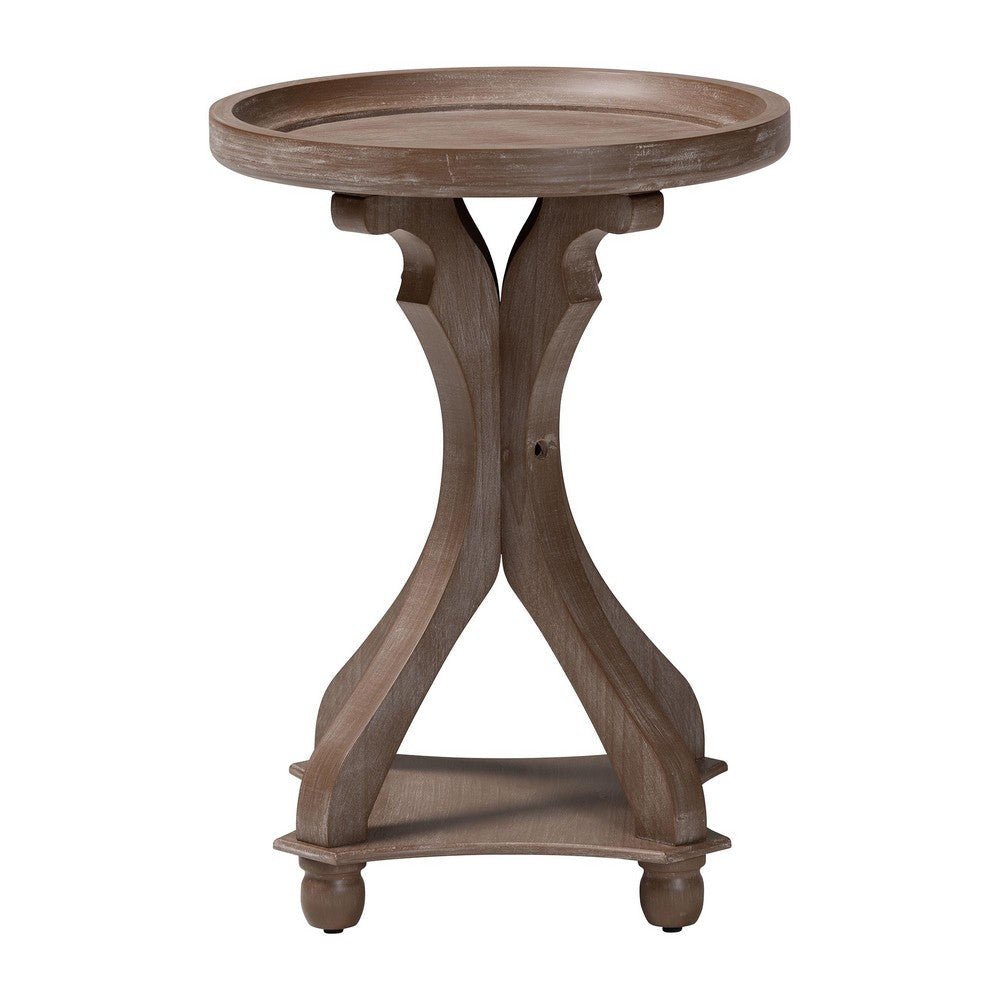 Baxton Studio Westlyn French Country Antique Brown Wood End Table WHI-JY24A183-Brown-ET