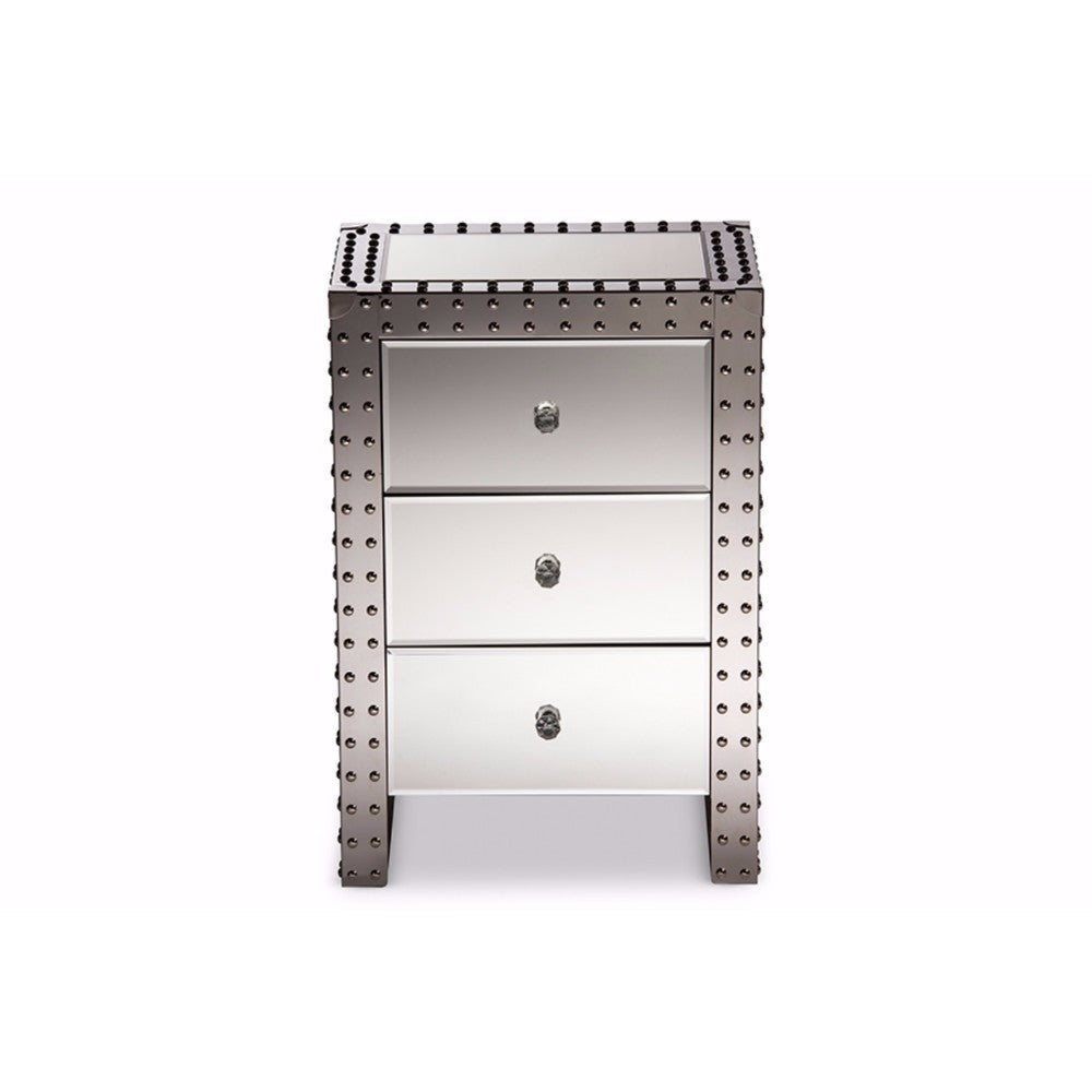 Baxton Studio Azura Modern and Contemporary Hollywood Regency Glamour Style End Table WHI-LD2470