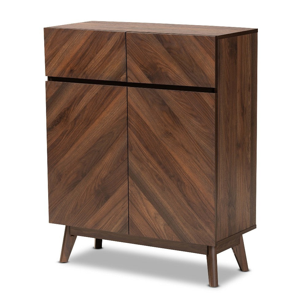 Baxton Studio Hartman Mid-Century Modern Walnut Brown Finished Wood Shoe Cabinet WHI-LV23SC23150WI-Columbia-Shoe-Cabinet