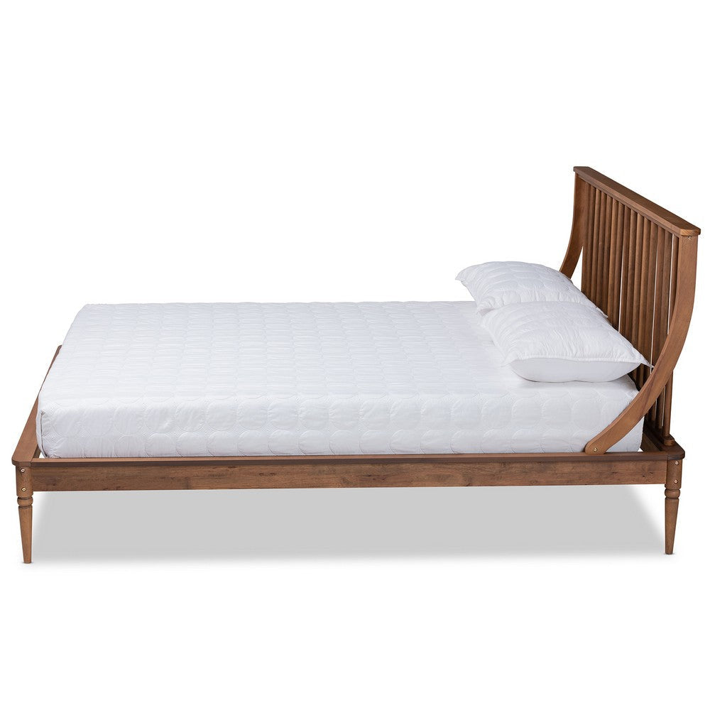 Baxton Studio Abel Classic and Traditional Transitional Walnut Brown Finished Wood King Size Platform Bed WHI-MG0064-Walnut-King