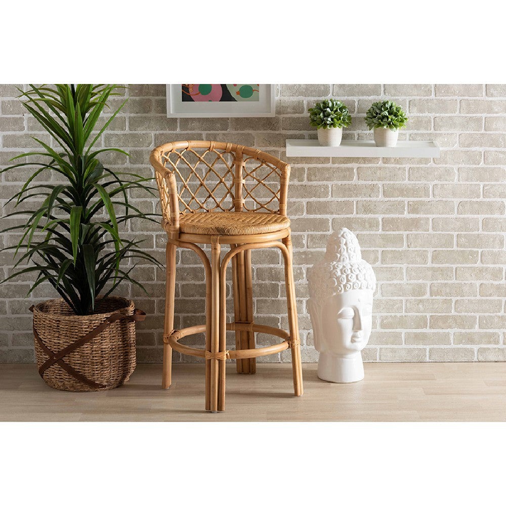 bali & pari Orchard Modern Bohemian Natural Brown Rattan Counter Stool WHI-Orchard-Rattan-CS
