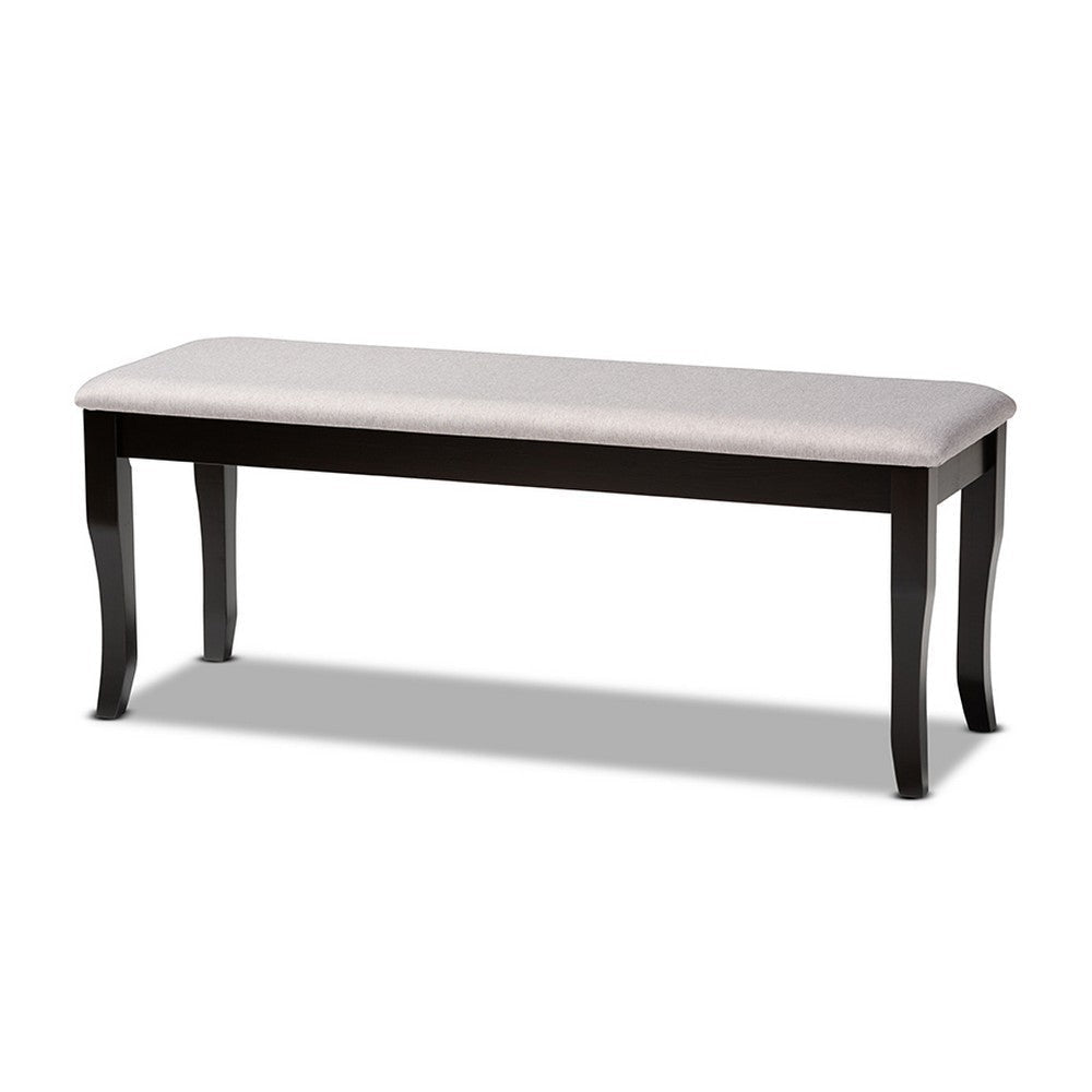 Baxton Studio Cornelie Modern and Contemporary Transitional Grey Fabric Upholstered and Dark Brown Finished Wood Dining Bench