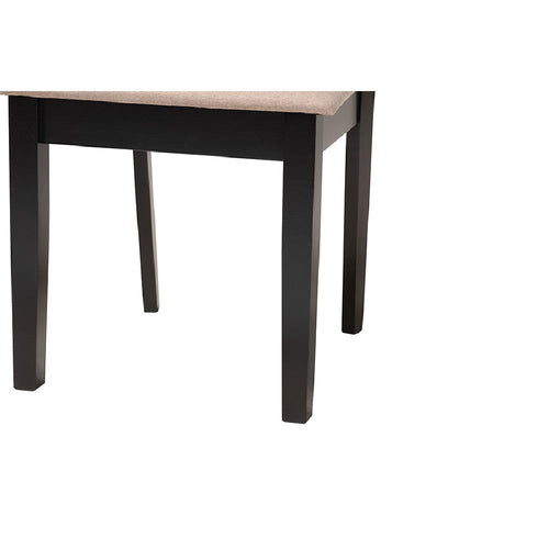 Baxton Studio Abigail Modern Beige Fabric and Dark Brown Finished Wood 6-Piece Dining Set