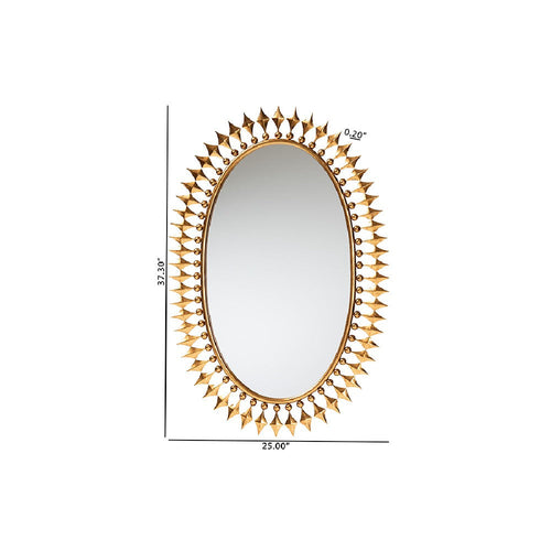 Baxton Studio Rogier Modern Glam and Luxe Antique Goldleaf Metal Accent Wall Mirror