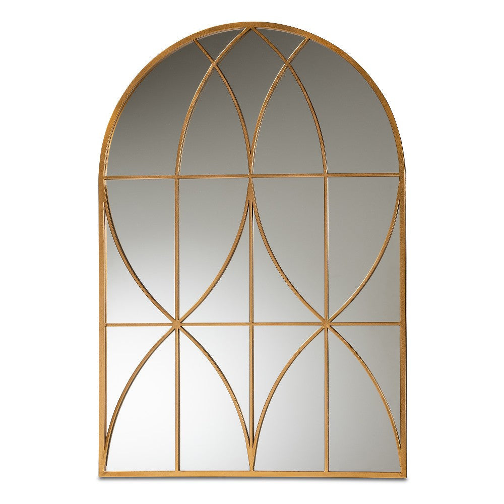 Baxton Studio Celerina Modern and Contemporary Gold Finished Metal Accent Wall Mirror WHI-RXW-10393-Gold