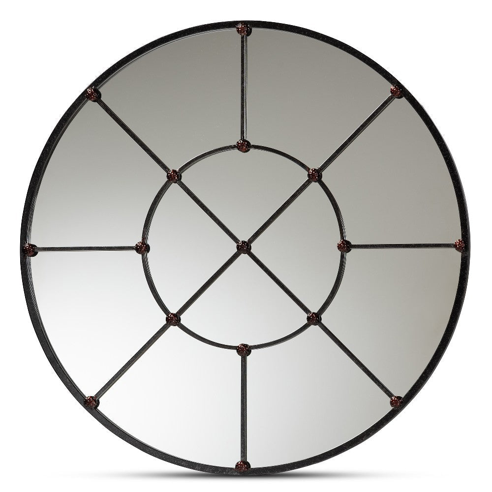 Baxton Studio Ohara Modern and Contemporary Black Finished Metal Accent Wall Mirror WHI-RXW-10394-Black