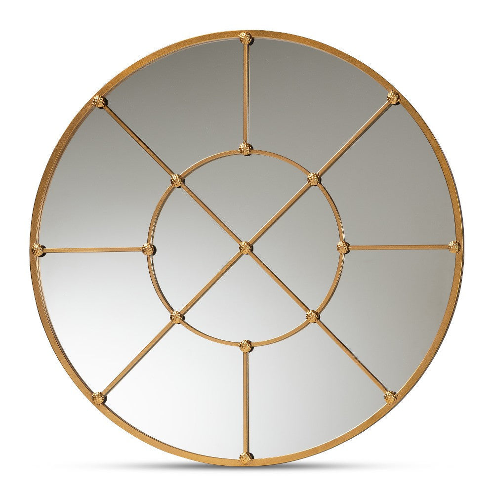 Baxton Studio Ohara Modern and Contemporary Gold Finished Metal Accent Wall Mirror WHI-RXW-10394-Gold
