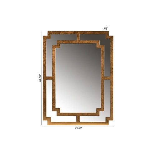 Baxton Studio Dayana Modern and Contemporary Antique Gold Finished Wood Accent Wall Mirror