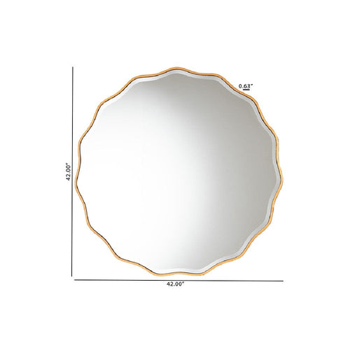 Baxton Studio Weston Modern Glam and Luxe Antique Goldleaf Finished Wood Accent Wall Mirror