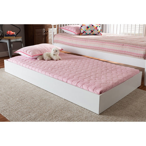 Baxton Studio Renata Modern and Contemporary White Finished Wood Twin Size Trundle