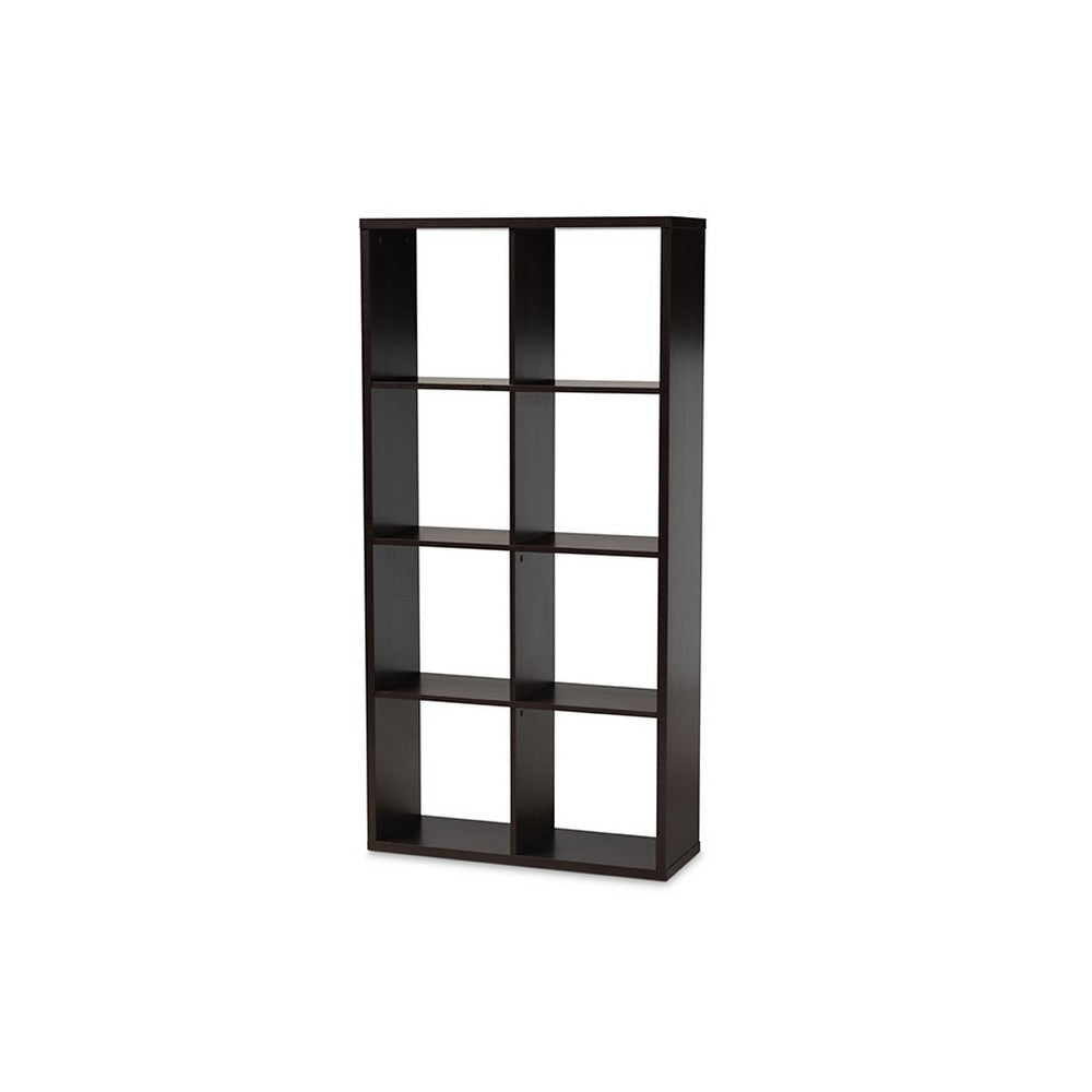 Baxton Studio Janne Modern and Contemporary Dark Brown Finished 8-Cube Multipurpose Storage Shelf WHI-SHF-BS-4X2-Wenge
