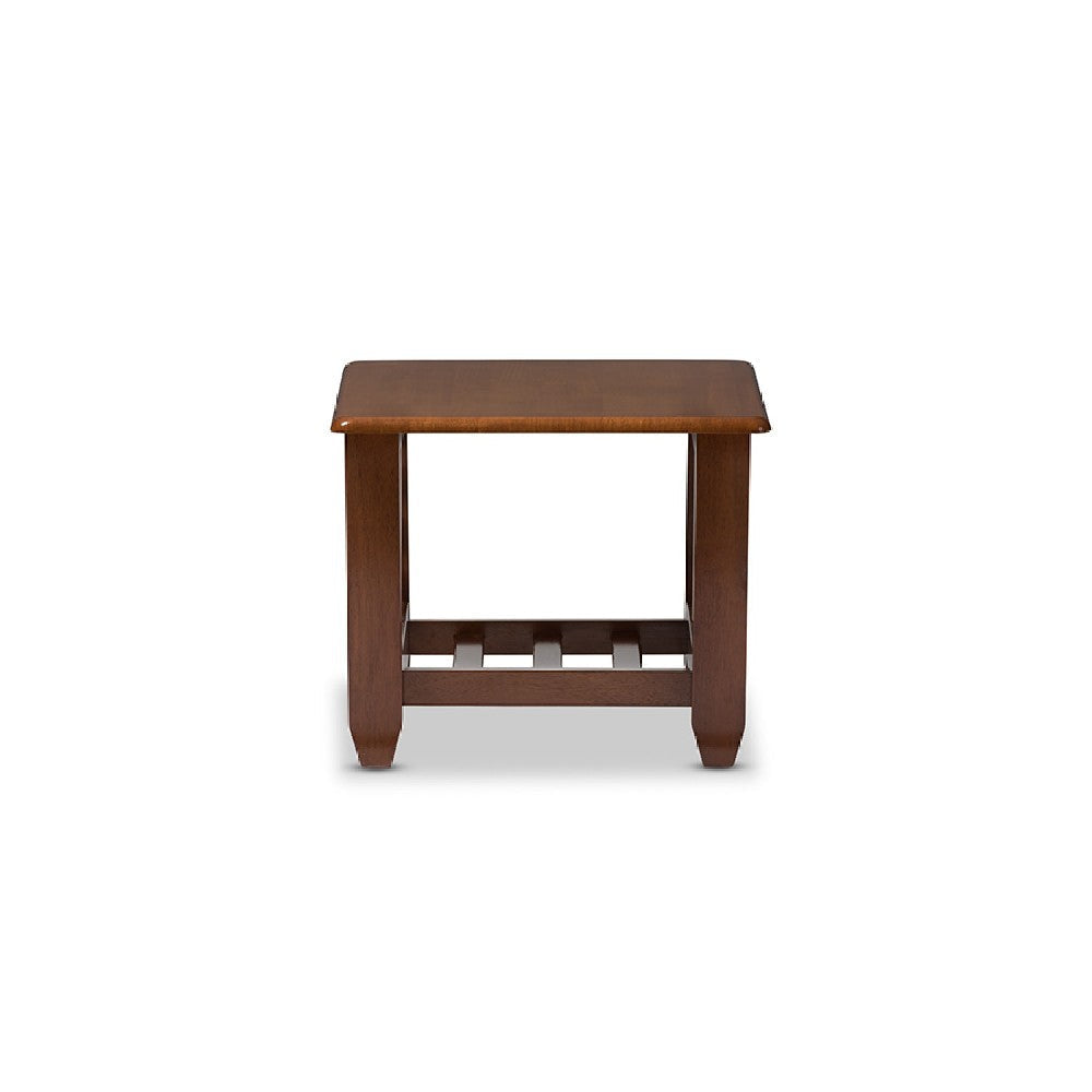 Baxton Studio Larissa Modern Classic Mission Style Cherry Finished Brown Wood Living Room Occasional End Table WHI-SW5218-Cherry-TS2-ET