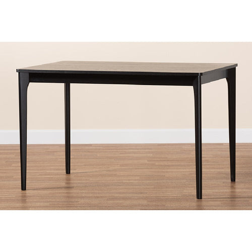 Baxton Studio Sherwin Mid-Century Modern Black Finished Wood Dining Table