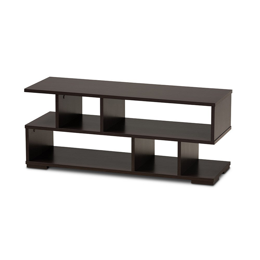 Baxton Studio Arne Modern and Contemporary Dark Brown Finished Wood TV Stand WHI-TV8001-Wenge-TV