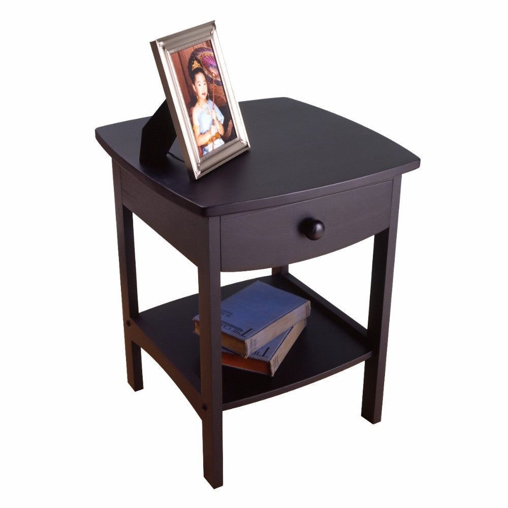 Claire Curved Accent Table Nightstand Black WIN-20218