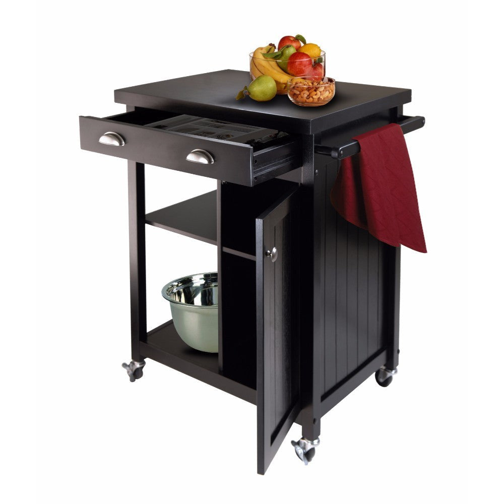 Timber Kitchen Cart Black WIN-20727