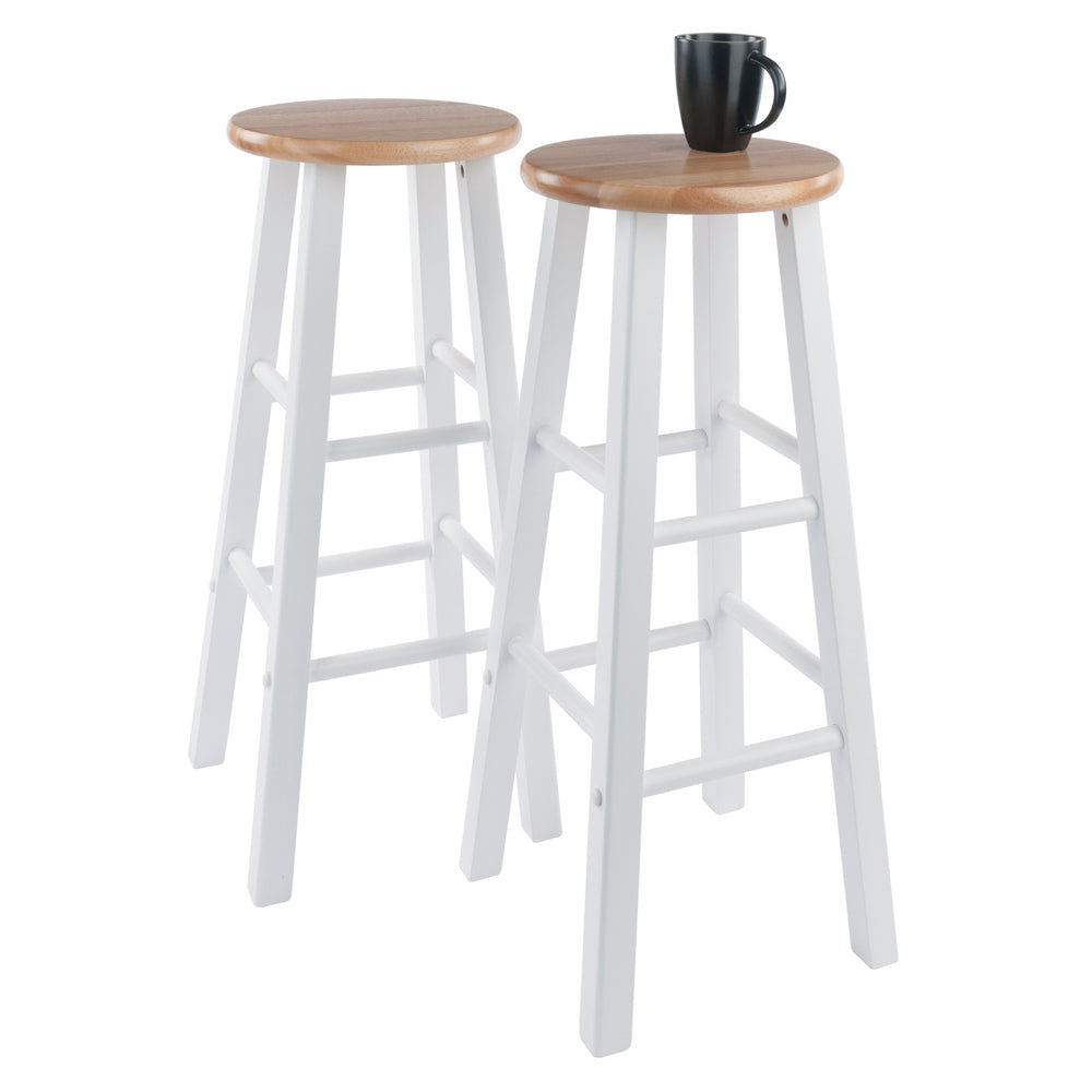 Element 2-Pc Bar Stool Set Natural and White WIN-53270