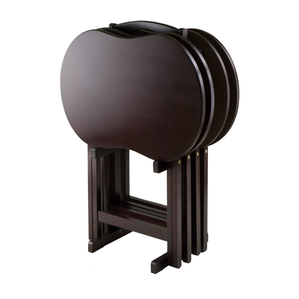 Skippy 5-Pc Snack Table Set Peanut Top Espresso WIN-92532