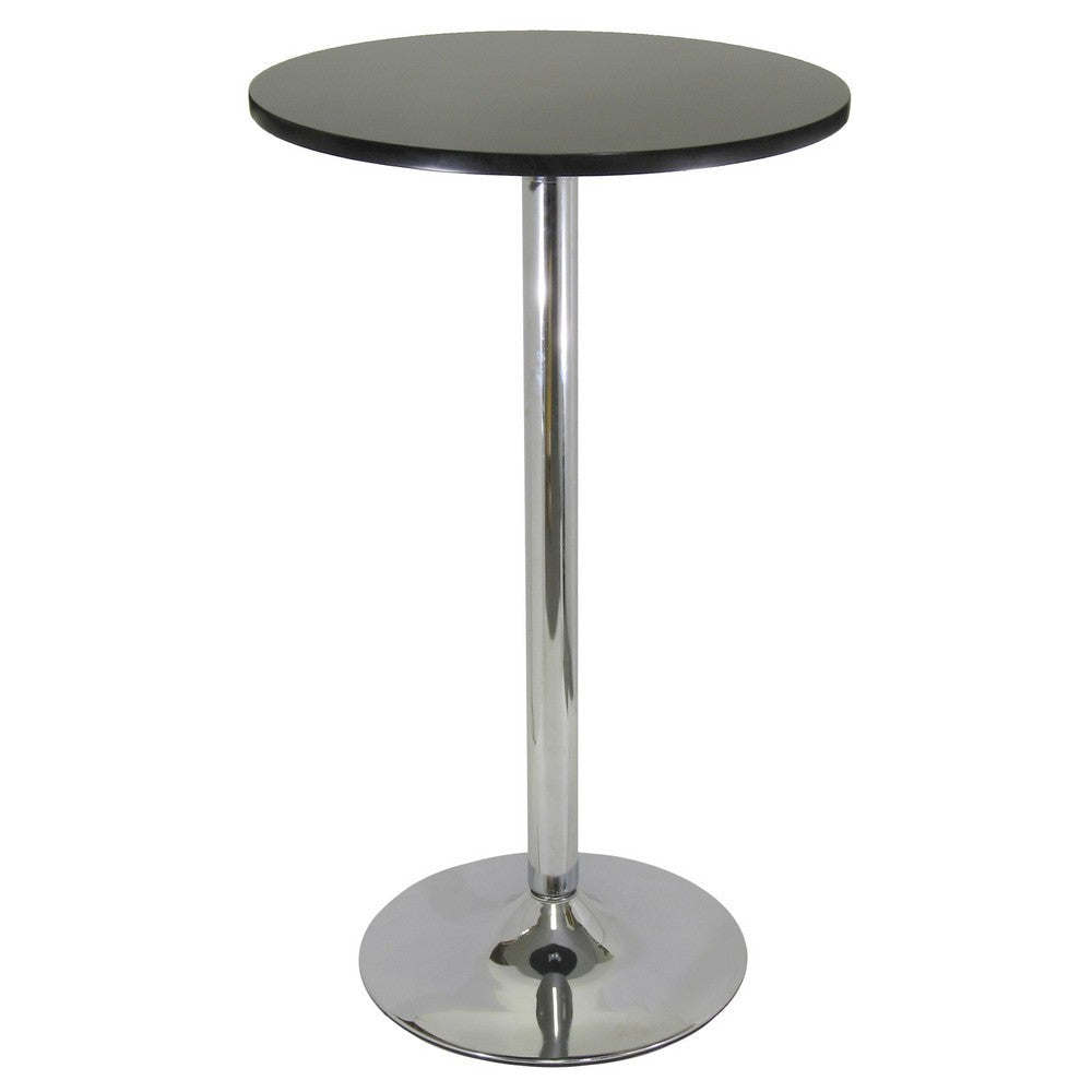 Spectrum 24" Round Pub Table, Black and Chrome