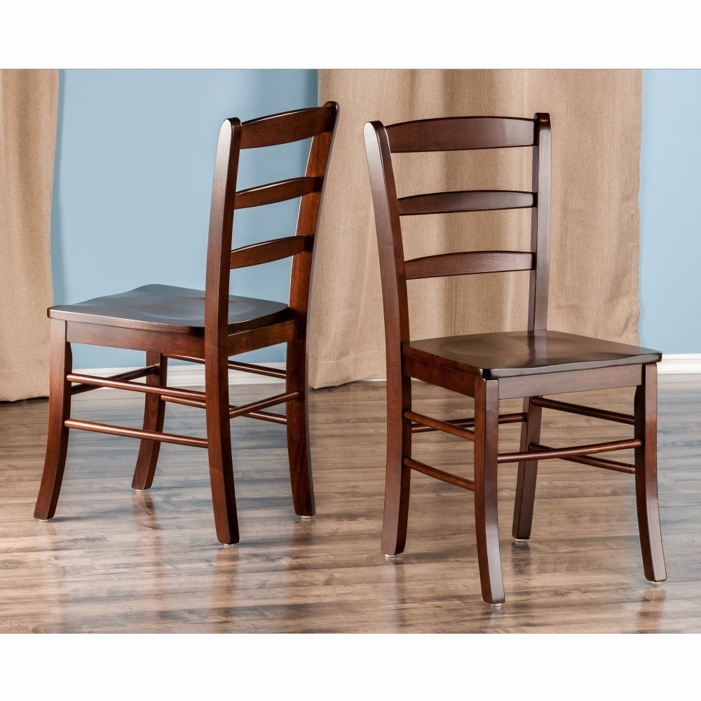 Benjamin 2-Pc Ladder-back Chair Set Walnut WIN-94232