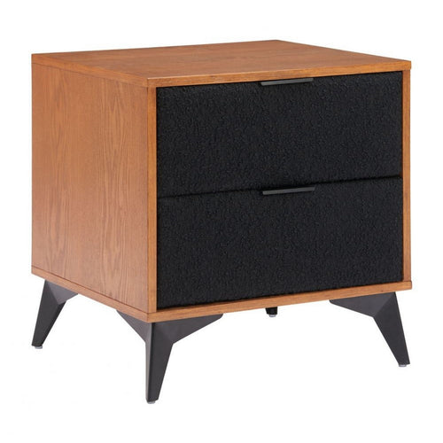 Zarif Nightstand Black & Walnut