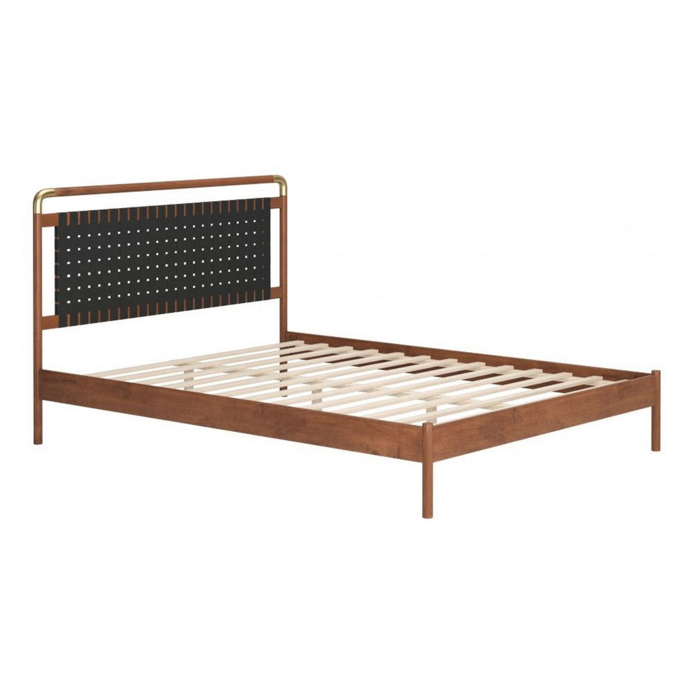 Netz Queen Bed Black & Walnut