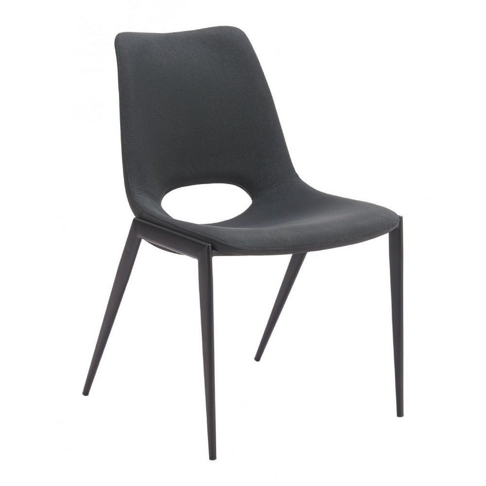 Desi Armless Dining Chair (Set of 2) Black