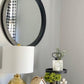 28 Round Wooden Floating Beveled Wall Mirror Black By The Urban Port UPT-226272